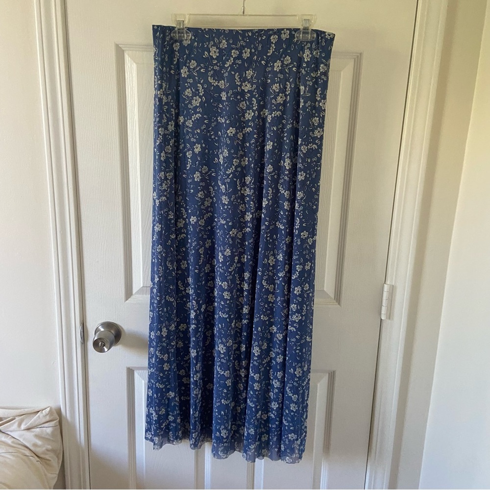 Halogen Floral Mesh Midi Skirt
